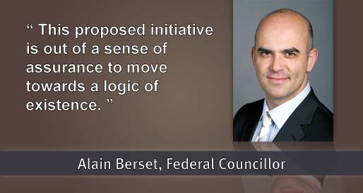 Alain Berset : “This proposed initiative is out of a sense of assurance to move towards a logic of existence”