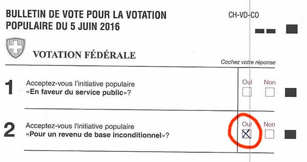 Bulletin de vote pour le RBI